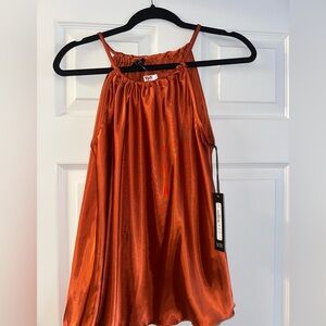 Nicole Miller Rust Satin Gown